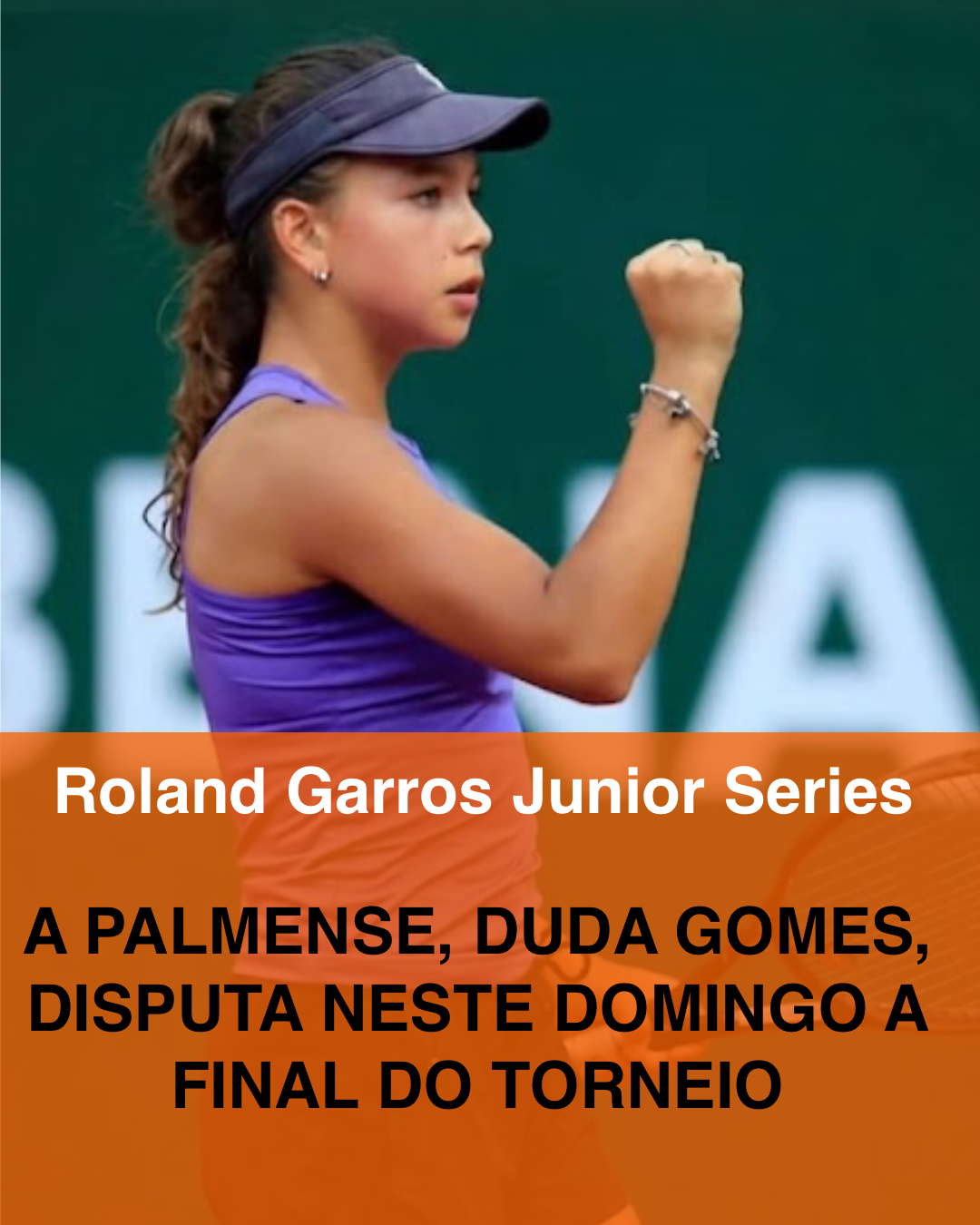 A palmense Duda Gomes, 13 anos, disputa neste domingo a final do Roland Garros Junior Series