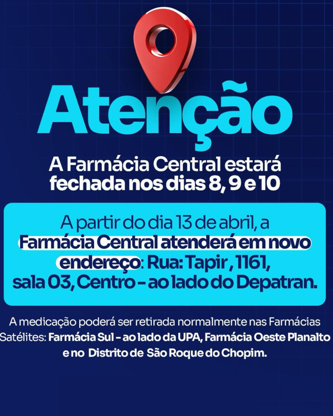 Pato Branco-  Farmácia Central vai mudar de endereço