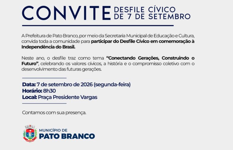 CONVITE | Desfile Cívico de 7 de Setembro