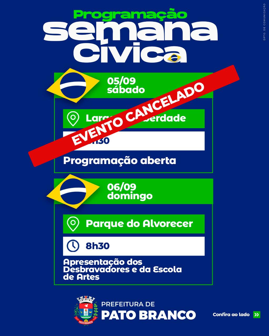 SEMANA CÍVICA | Atualização da programação em       Pato Branco
