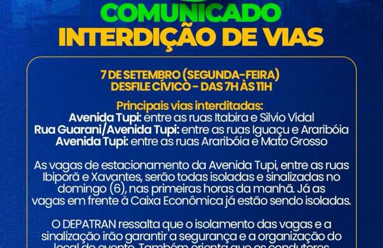 Município de Pato Branco divulga mapa oficial da concentração do Desfile de 7 de Setembro