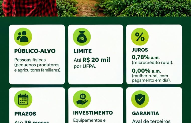 Banco do Empreendedor oferece crédito para agricultores familiares