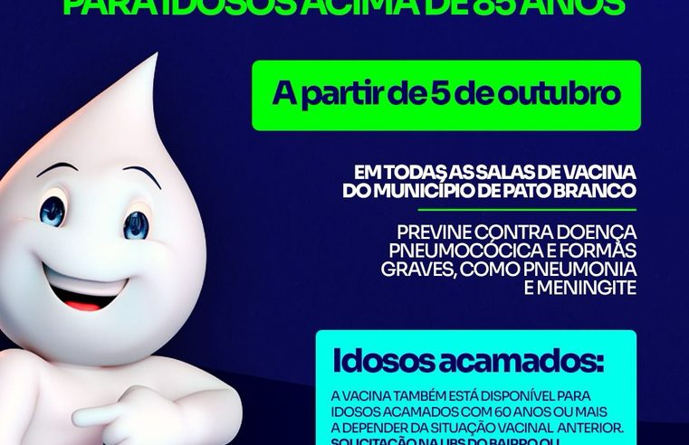 Vacina pneumo 20: Saúde vai imunizar idosos a partir de 85 anos contra pneumonia e meningite