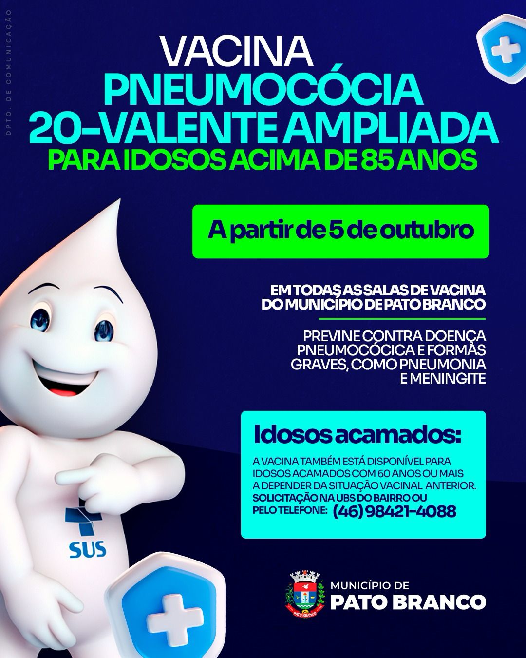 Vacina pneumo 20: Saúde vai imunizar idosos a partir de 85 anos contra pneumonia e meningite