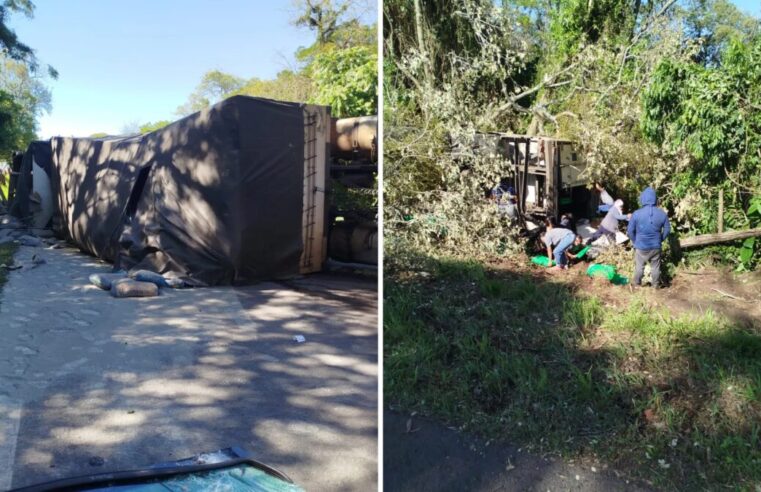 Acidente duplo bloqueia BR-277 no Paraná