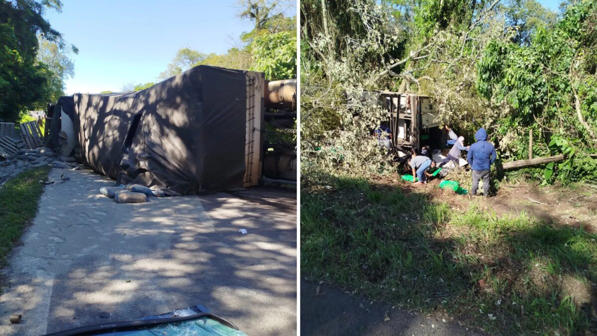 Acidente duplo bloqueia BR-277 no Paraná